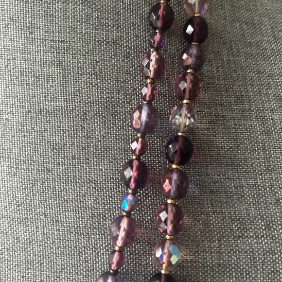 Purple & Lavender Glass Bead Necklaces with Enhancer & Bracelets by Joan Rivers - Picture 4 of 6
